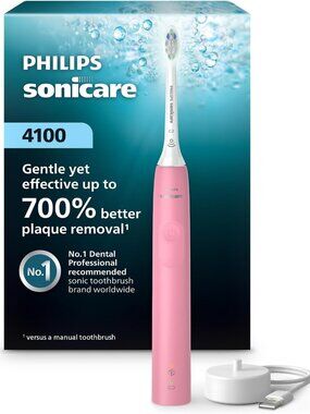 Rechargeable Electric Toothbrush, Sonic Technology, Deep Pink Color, Oral Care